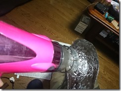ドライヤーで乾かして